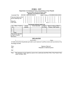 Uttar Pradesh Quarterly Tax Deduction Statement