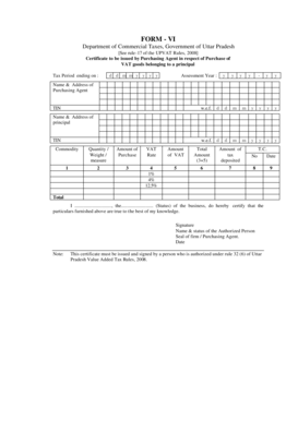 Uttar Pradesh VAT Purchase Certificate