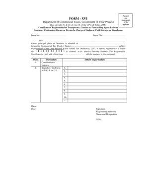 Certificate of Registration for Transporter