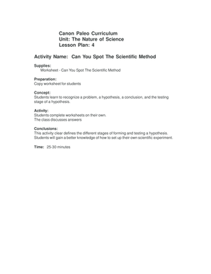 Can You Spot The Scientific Method Worksheet