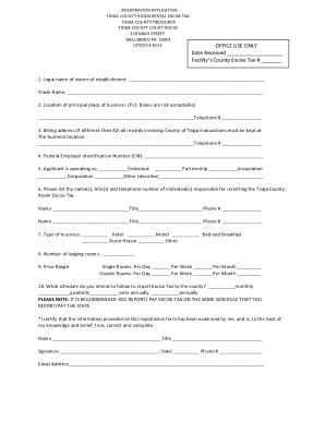 Fillable Online Form 1 REGISTRATION APPLICATION TIOGA COUNTY ROOM ...