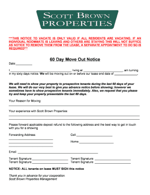 60 Day Move Out Notice