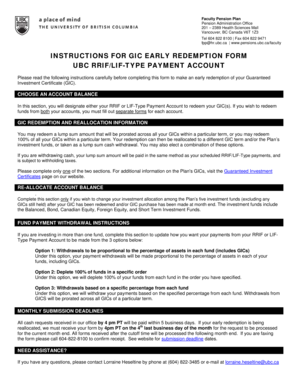 GIC Early Redemption Form