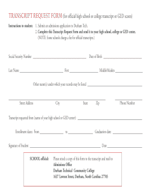 Transcript Request Form