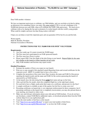 NAR Fly 50,000 for Our 50th Launch Reporting Form