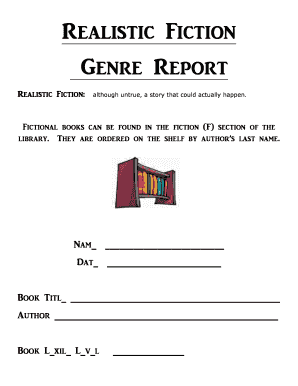 Realistic Fiction Report Template