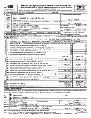 Form 990 Return of Organization Exempt From Income Tax