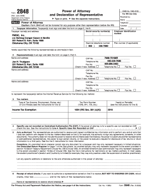 IRS Form 2848 Power of Attorney