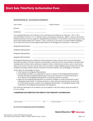 Short Sale Third-Party Authorization Form