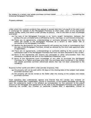 Short Sale Affidavit