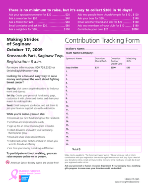 Making Strides Contribution Tracking Form