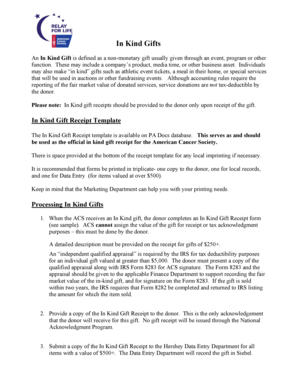 In Kind Gift Receipt Template