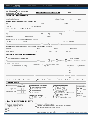 Chattanooga State Application for Admission