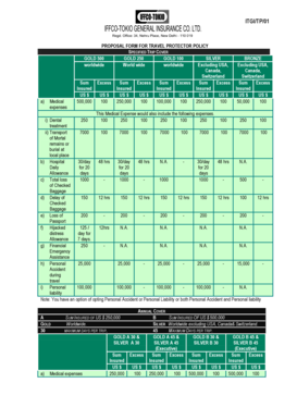 Travel Protector Policy Proposal Form