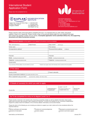 International Student Application Form