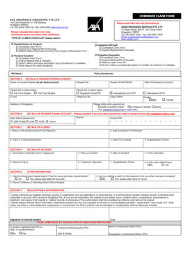 AXA Insurance Singapore Claim Form