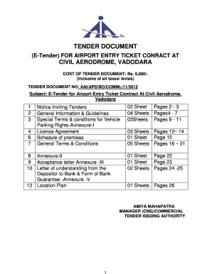 E-TENDER AIRPORT ENTRY TICKET - aai