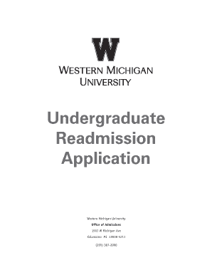 Western Michigan University Undergraduate Readmission Application