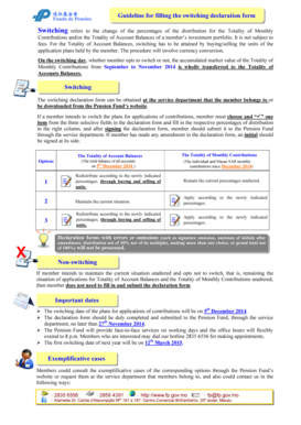 Fillable Online fp gov Guideline for filling the switching declaration ...