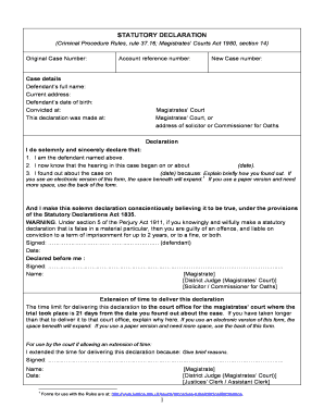 Statutory Declaration for Criminal Procedure