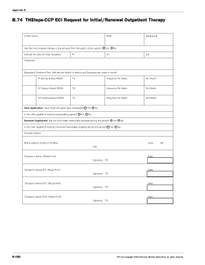 THSteps-CCP ECI Request for Initial/Renewal Outpatient Therapy