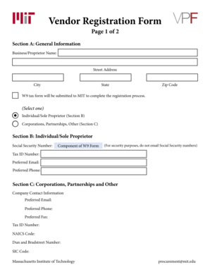 Vendor Registration Form