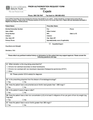 Prior Authorization Request Form