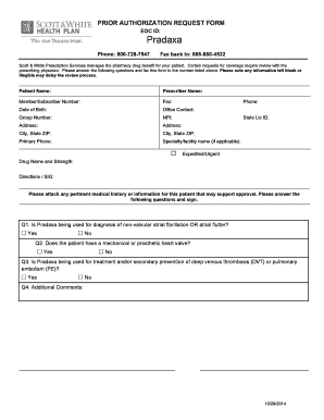 Prior Authorization Request Form
