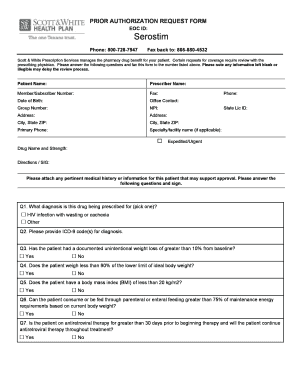 Prior Authorization Request Form