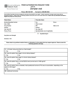 Prior Authorization Request Form