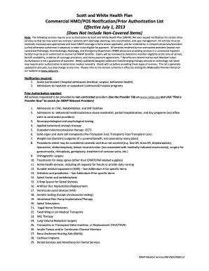 Scott and White Health Plan Prior Authorization Form