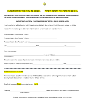 Authorization Form for Release of Protected Health Information