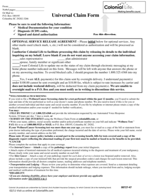 Universal Claim Form