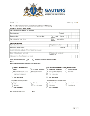 Authority to Tow Form TT4