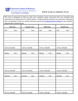 Four Year Academic Plan