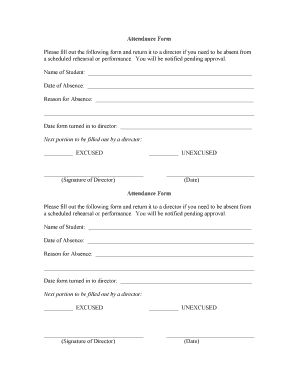 please fill out the attendance form