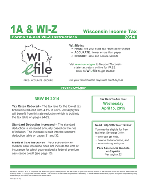 Wisconsin Income Tax Forms 1A and WI-Z
