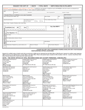 Arizona Death Certificate Request Form