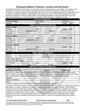 Emergency Medical Treatment Consent Form