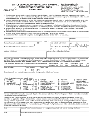 Little League Accident Notification Form