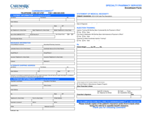 CaremarkConnect Specialty Pharmacy Enrollment Form
