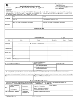FAA Form 337 Major Repair and Alteration