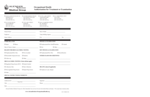 Occupational Health Authorization for Treatment or Examination