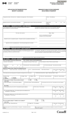 Transportation Security Clearance Application