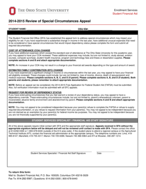 2014-2015 Review of Special Circumstances Appeal