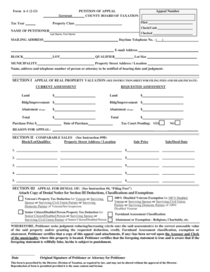 New Jersey Property Tax Appeal Form
