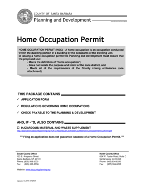 Santa Barbara Home Occupation Permit Application
