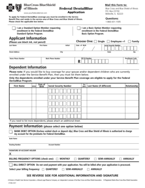 Federal DentalBlue Enrollment Application