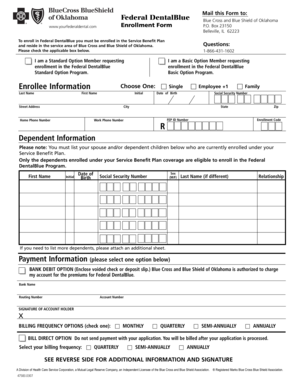 Federal DentalBlue Enrollment Form