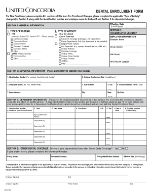 Dental Enrollment Form